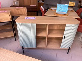 Mueble TV y aparador verde y roble