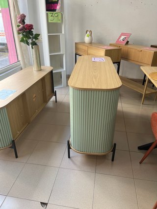 Mueble TV y aparador verde y roble
