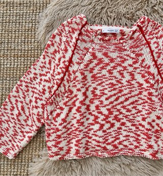 Jersey Mango punto rojo y blanco