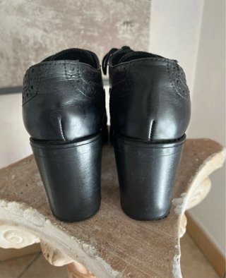 Scarpe donna tacco comodo pelle nera