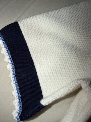Polo Maje Blanco y Azul Talla M