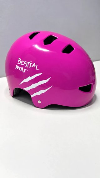 Casco Bestial Wolf Skull Fucsia Ajustable