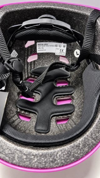 Casco Bestial Wolf Skull Fucsia Ajustable