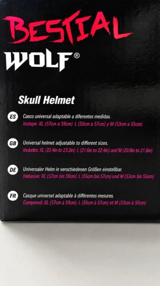 Casco Bestial Wolf Skull Fucsia Ajustable