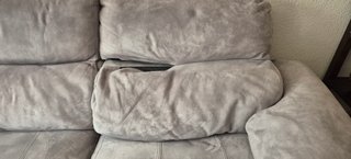Sofá chaise longue gris tela