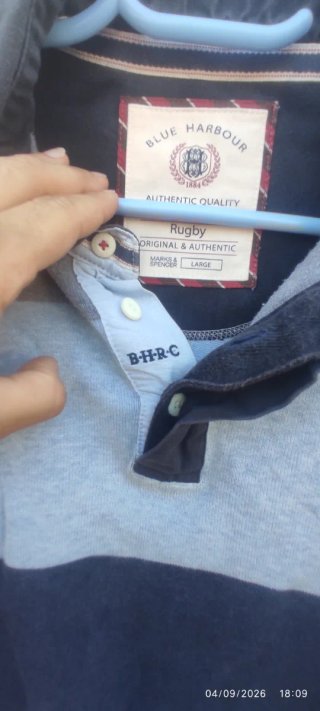 Jersey Blue Harbour rayas azul y gris