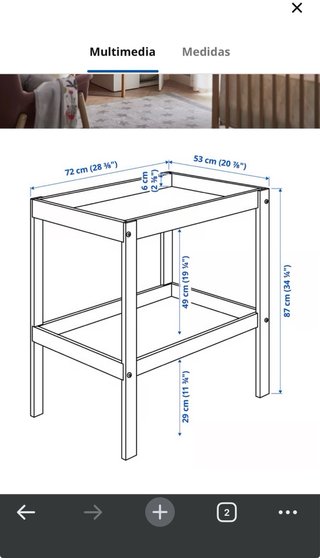 Cambiador bebé madera blanco