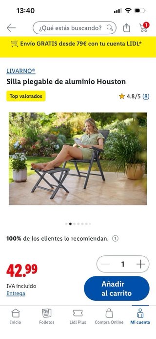 Silla + taburete plegable