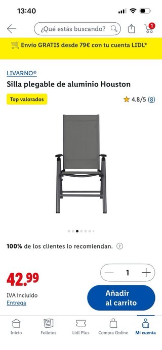 Silla + taburete plegable