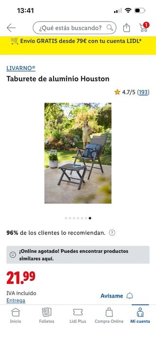 Silla + taburete plegable