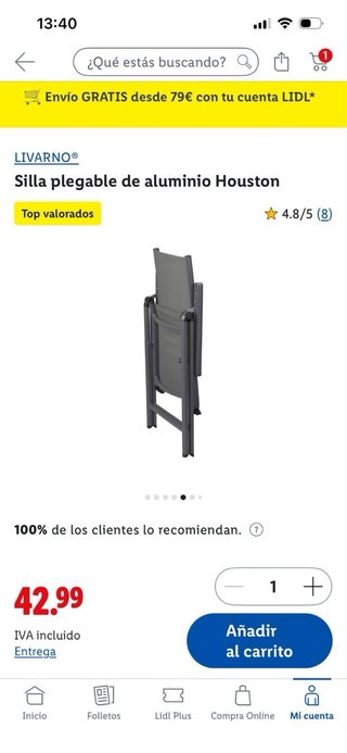 Silla + taburete plegable