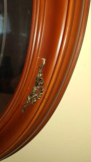 Espejo Ovalado Madera 70cm