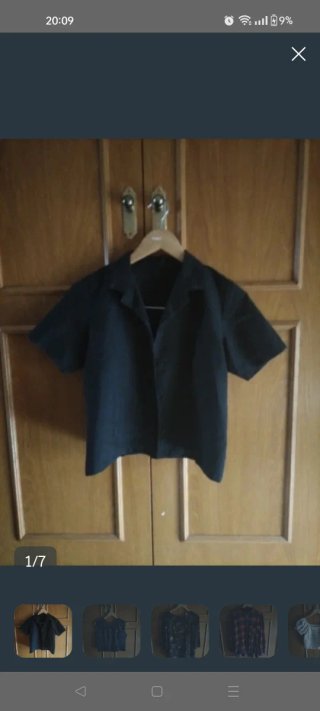 Camisa negra manga corta