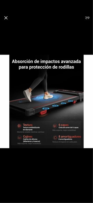 Cinta de correr con inclinación 15%