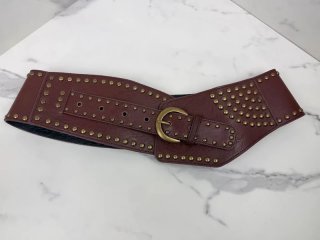 Cinturón Corsé Ancho Tachuelas Estilo Vintage