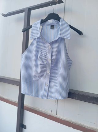Camisa sin mangas SHEIN rayas