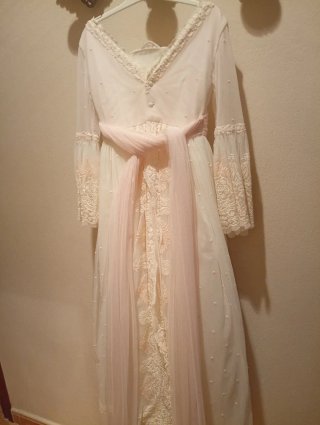 Vestido de comunión niña blanco y rosa