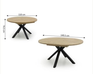 Mesa redonda extensible madera y metal