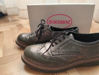 Zapatos Oxford Graceland Mujer Gris/Plata