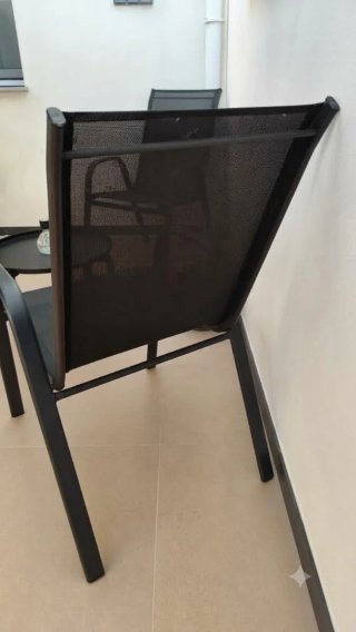 4 Sillas de Terraza Metálicas Negras