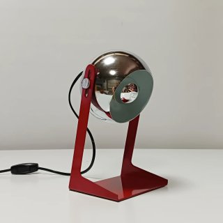 LAMPARA EYEBALL ROJO-CROMO 70S