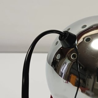 LAMPARA EYEBALL ROJO-CROMO 70S