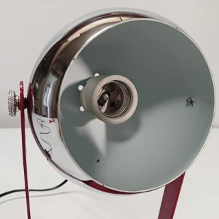 LAMPARA EYEBALL ROJO-CROMO 70S
