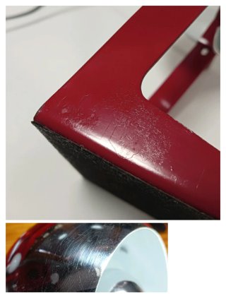 LAMPARA EYEBALL ROJO-CROMO 70S