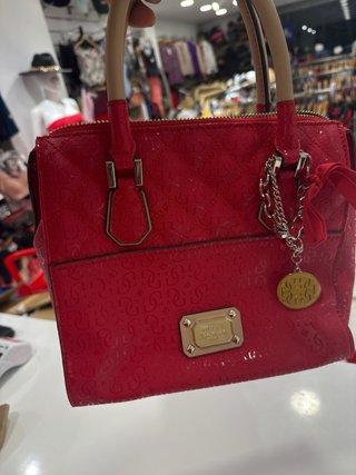 Bolso Guess Rojo y Dorado Poco Uso