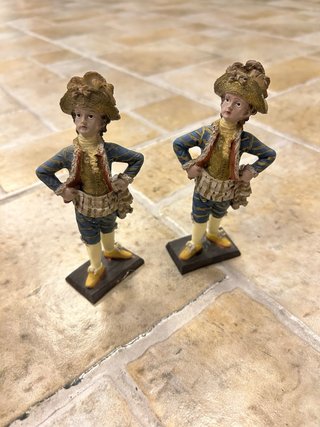 Pareja Figuras Vintage Soldados/Cortesanos
