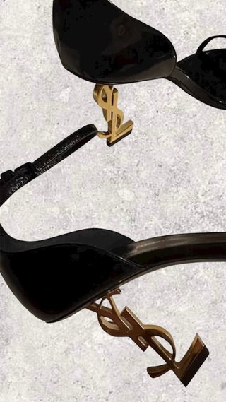 Tacchi Yves Saint Laurent Nero Dorato