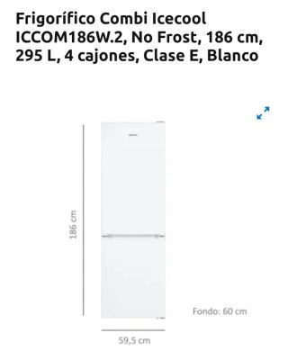 Nevera ICECOOL 186cm con congelador TIENE 4 AÑOS