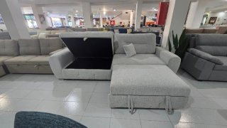 Sofá Cama Beige/Gris Tela