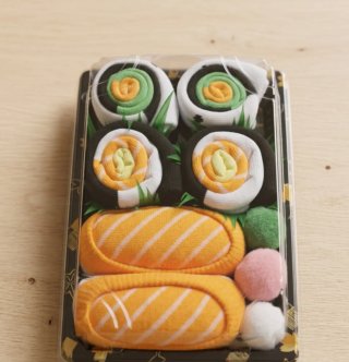 Confezione di 3 paia calze tema sushi