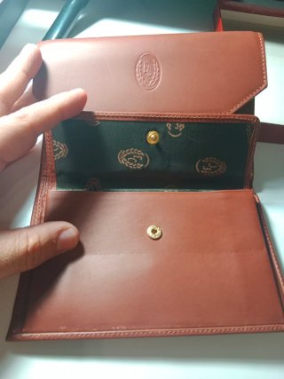 Cartera de piel Enrico Coveri Marrón Vintage