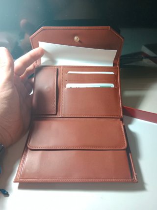 Cartera de piel Enrico Coveri Marrón Vintage