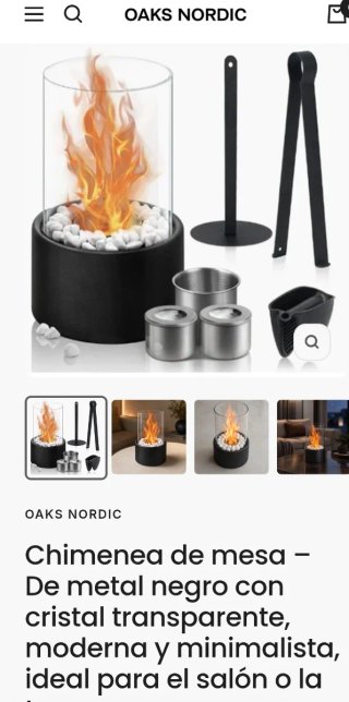 2 Chimeneas Etanol Mesa OAKS NORDIC