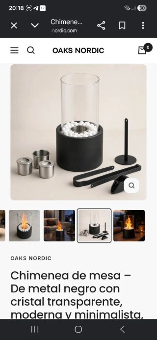 2 Chimeneas Etanol Mesa OAKS NORDIC