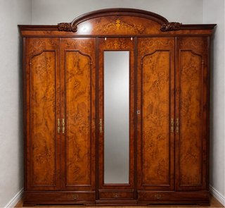 Armario de madera con espejo