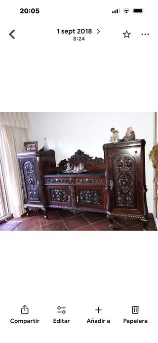 Mueble aparador tallado madera maciza