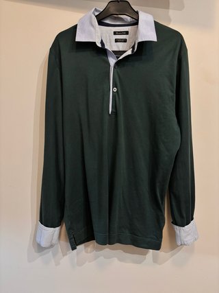 Polo Massimo Dutti Verde Oscuro Algodón Fino
