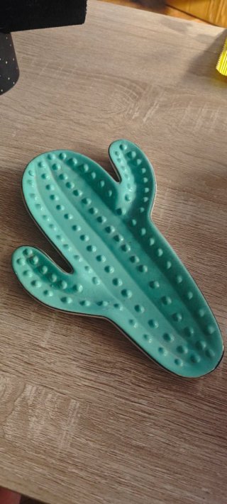 Joyero de cerámica con forma de cactus