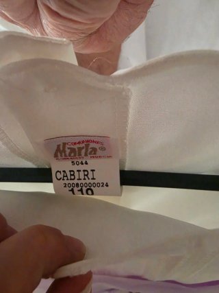 Vestido de comunión blanco y morado