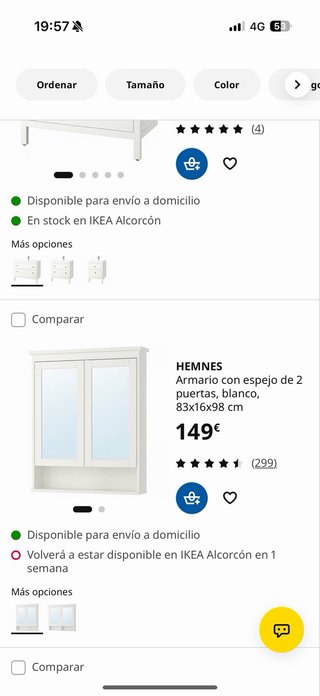 Mueble baño Ikea Hemnes madera y cristal