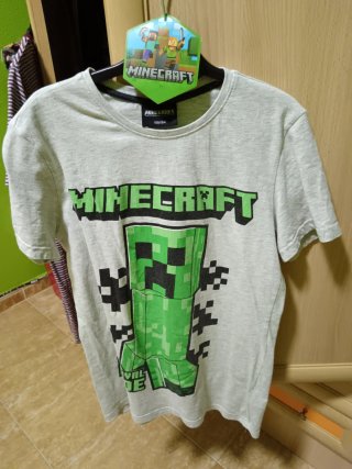 Conjunto Ropa Minecraft Camiseta y Pantalón Corto,