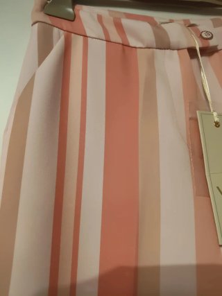 Pantaloni donna fantasia righe tg M