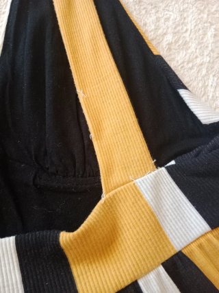 Mono de rayas amarillo y negro