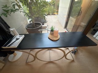 Mesa recibidor metal y madera