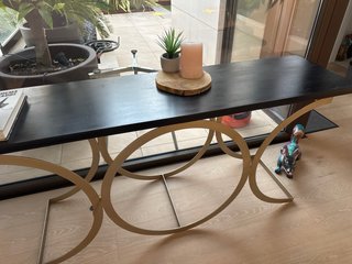 Mesa recibidor metal y madera