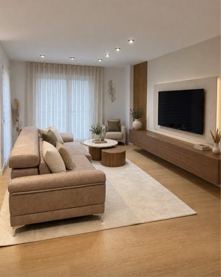 Alfombra beige de tela ,
